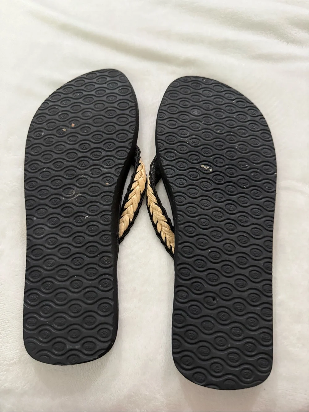Reef Straw Flat Black Sandals Women’s Size 10 - Picture 2 of 3